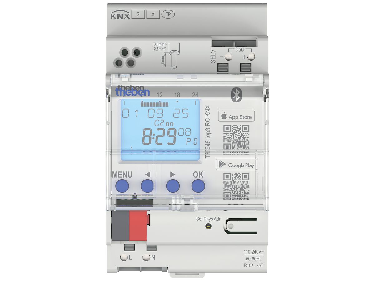 REG-Schaltuhr KNX Theben TR 648 8-Kanal
