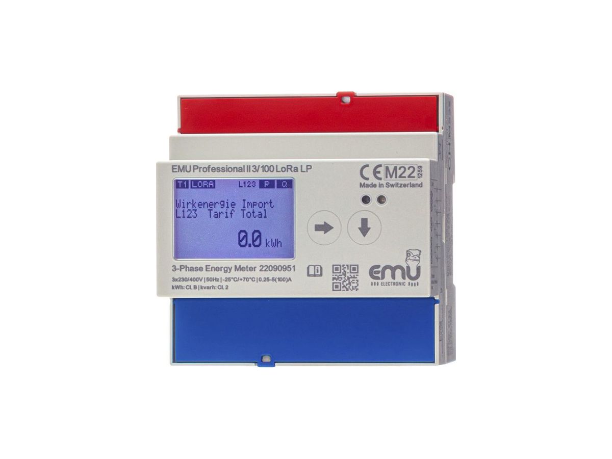 REG-Energiezähler EMU Professional II 3×100A direkt MID/LP S0 LoRa