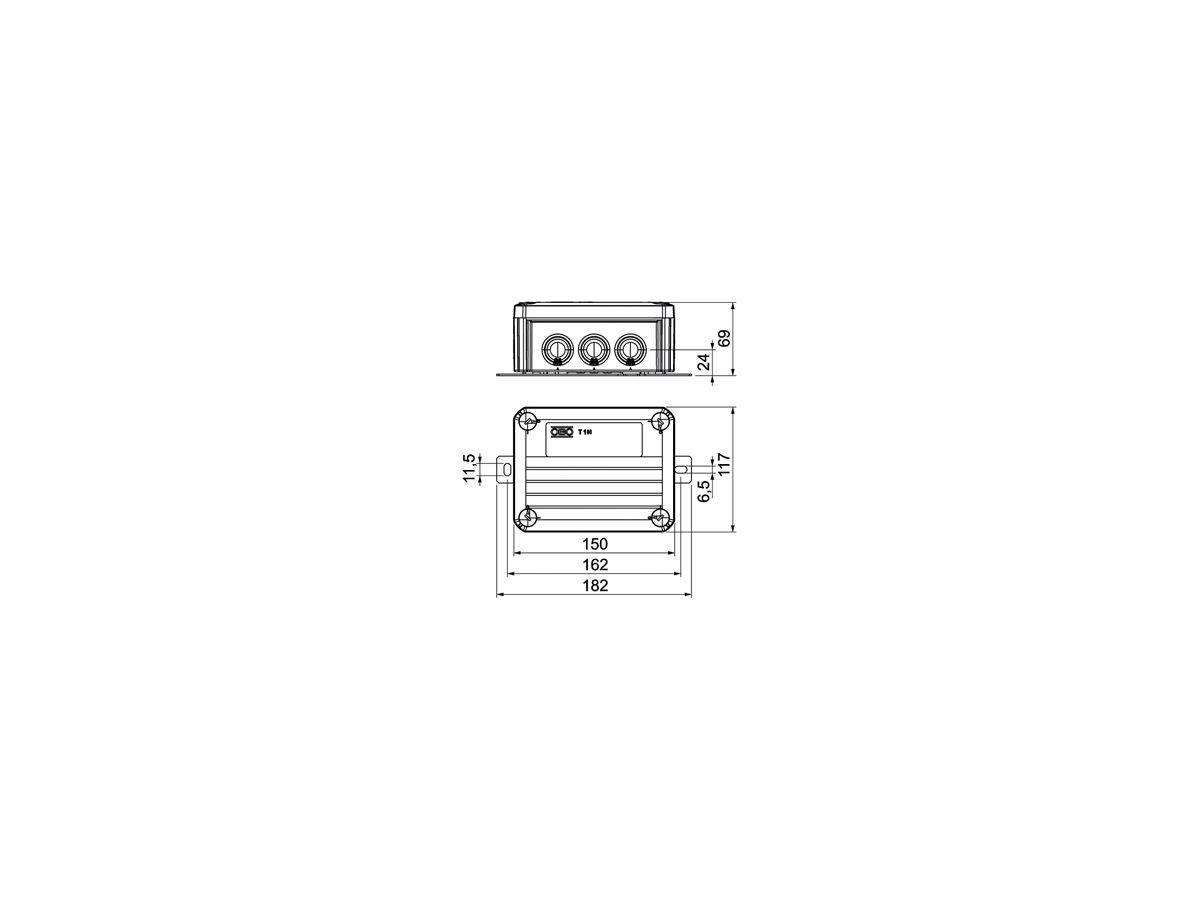 Kabelabzweigkasten Bettermann E30-E90 2 Sicherungshalter 150×116×67mm 6mm² or