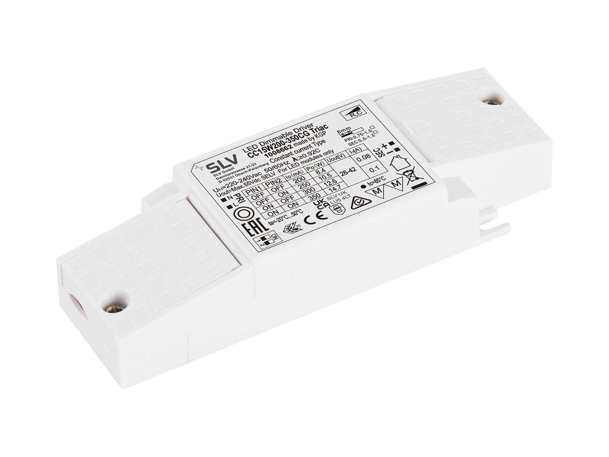 LED-Betriebsgerät SLV 8.4…14.7W 55V 200…350mA DIM 122×41×23mm