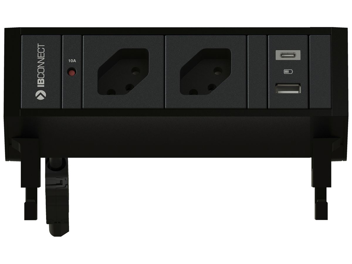 Steckdosenleiste MH SUPRA 2×T13 2×USB-A/C 10/15W 0.3m schwarz