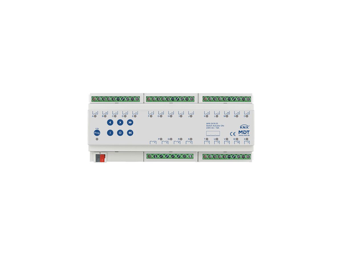REG-Schaltaktor KNX MDT AKK-2416.03 24-Kan 16A 230VAC 12TE