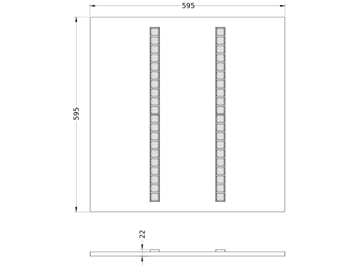 LED-Panelleuchte LEDVANCE PL INV 38W 4700lm 3000K DALI 595×595 schwarz