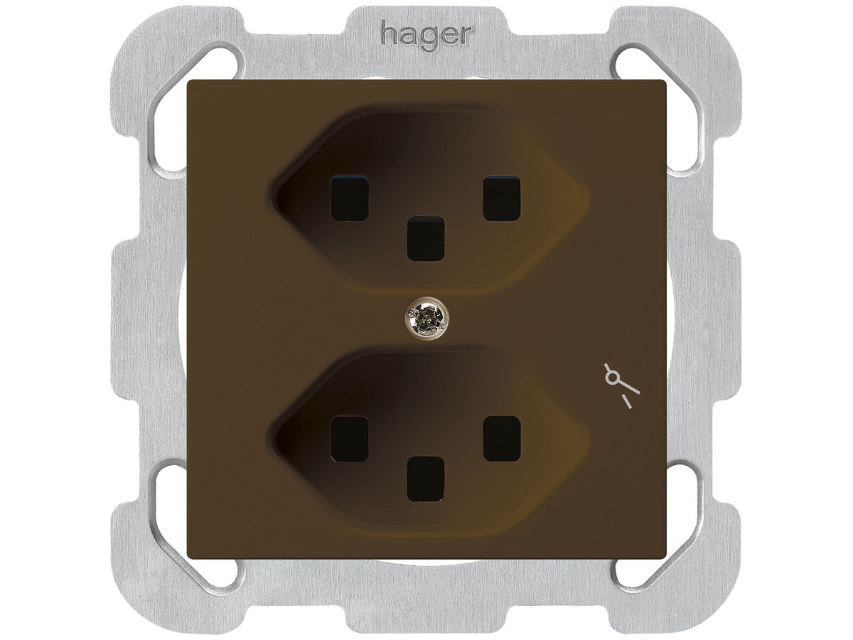UP-Steckdose Hager kallysto 2×T23 1×S B braun