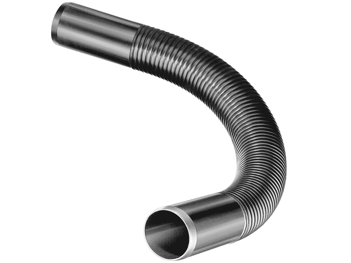 Bogen Symalit flexibel PE 90° kurz 112/100 schwarz r=1080mm KRBF