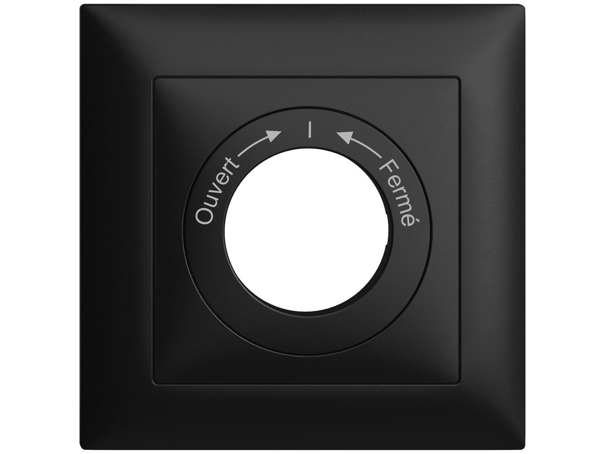 Frontset Ouvert->I<-Fermé EDIZIOdue schwarz 88×88mm für Schlüsselschalter