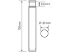 LED-Pollerleuchte ESYLUX ALVA BL DALI, 7W 3000K Ø100×700mm IP65 an, opal