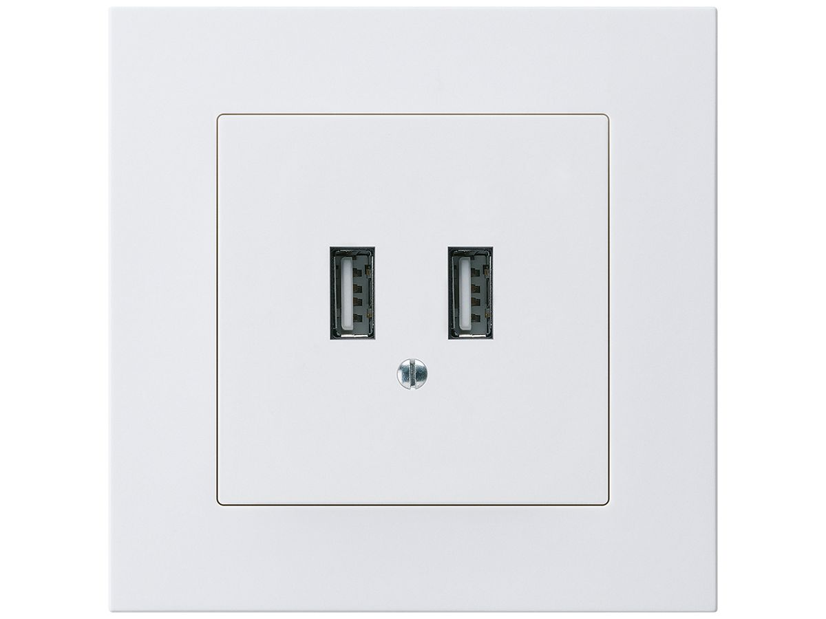 UP-USB-Ladesteckdose Hager kallysto.pro 240V 2400mA weiss
