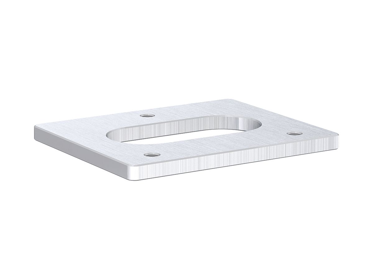 Montageplatte Hager EOCKET 80×49×6mm Edelstahl für Bodensäule ESOCKET