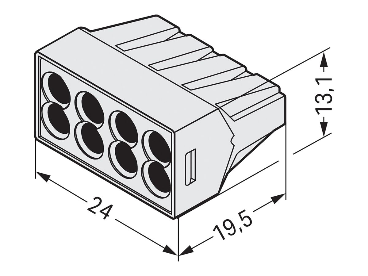 Verbindungsklemme WAGO 8P 0.75…2.5mm² Exe lichtgrau