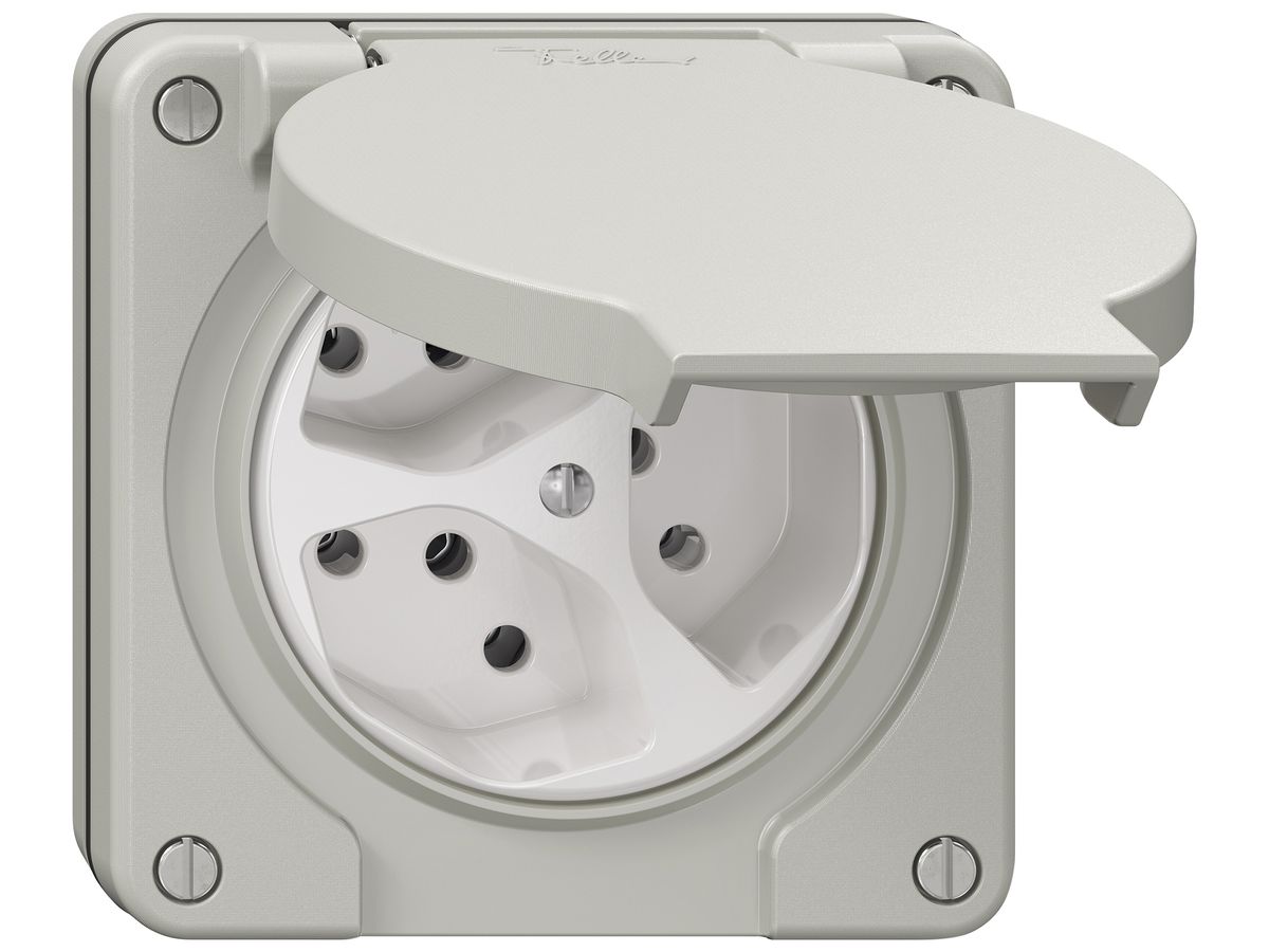 UP-Steckdose NEVO SNAPFIX® 3×T13 10A 250V 87×87×32mm IP21 lgu