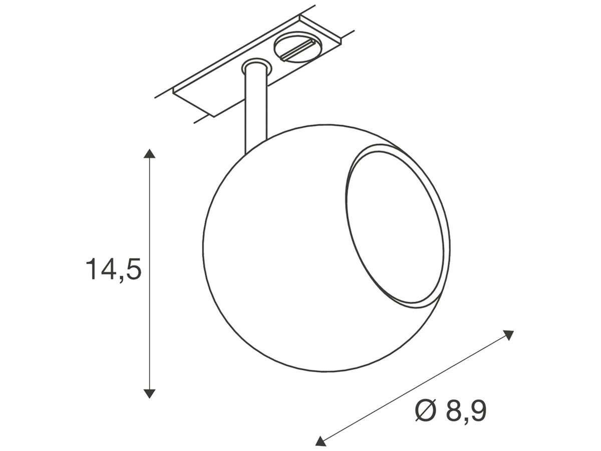 Spot SLV LIGHT EYE 90 GU10 1×6W DIM AD1PH Ø89mm schwarz
