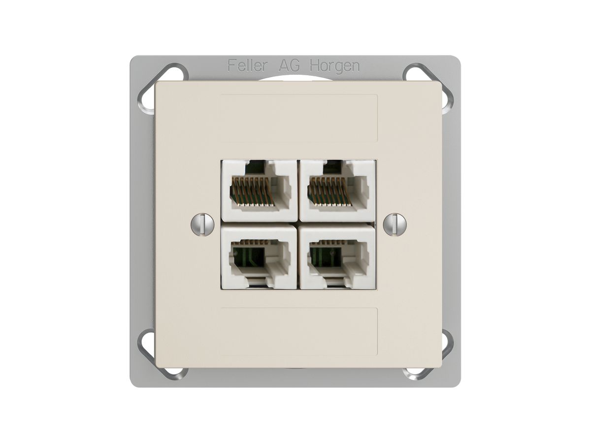 EB-Dose 4×RJ45/u 4P getr. EDIZIOdue crema, ITplus