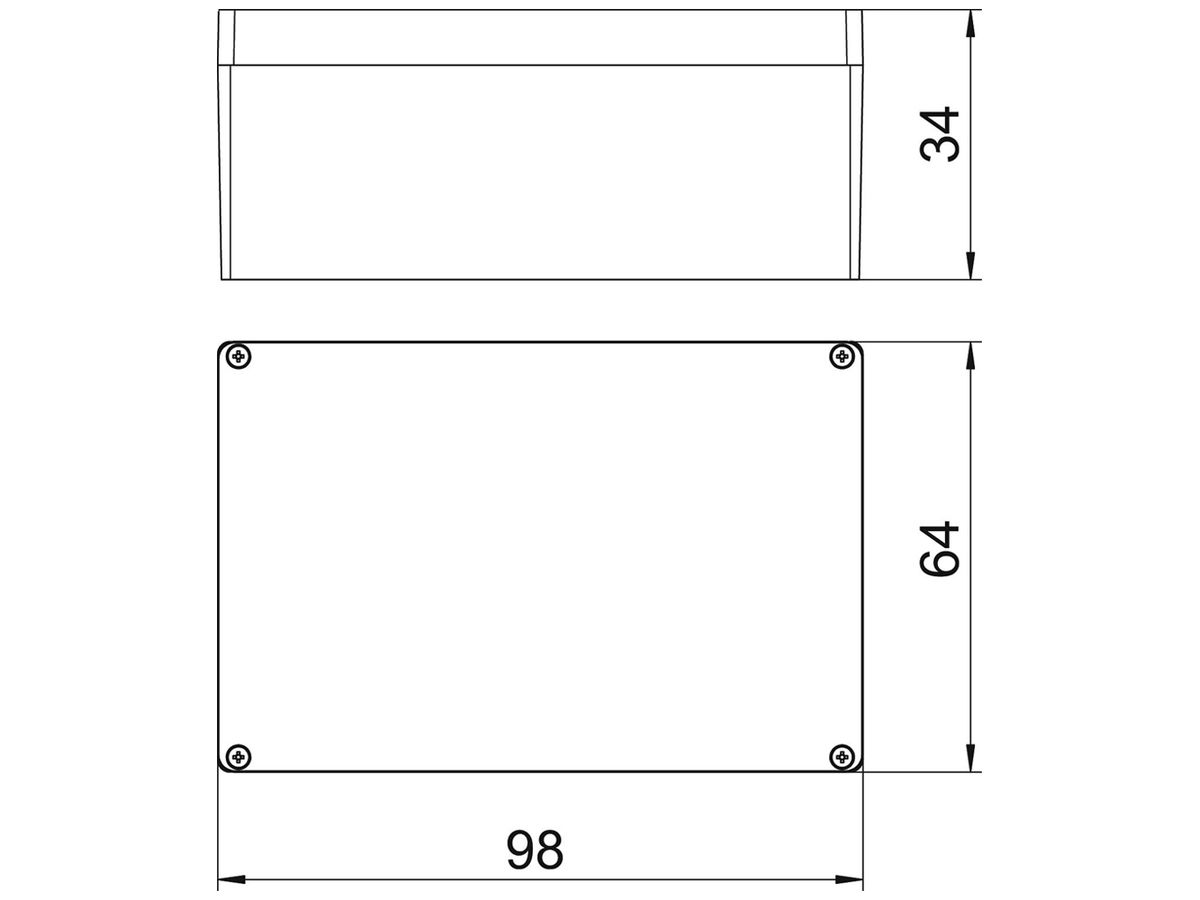 Leergehäuse BET Mx CR3 98×64×34mm Alu IP66 grau