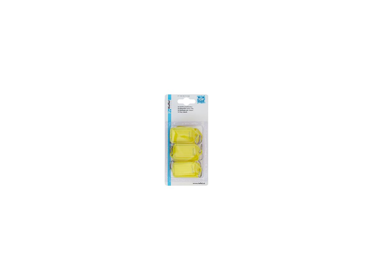 Bezeichnungsschild Rieffel KT 1000 22×38mm Kunststoff gelb 10Stk