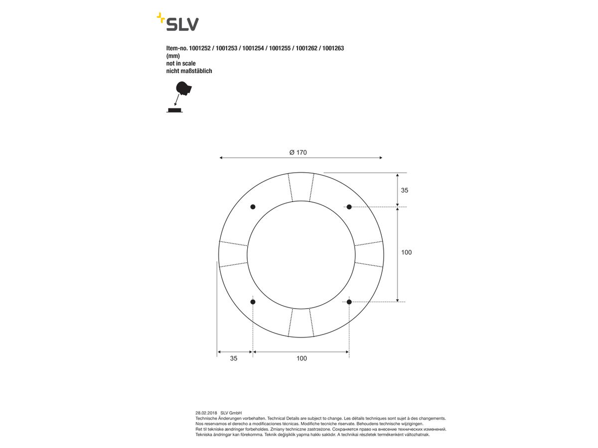 Abdeckung SLV BIG PLOT Aluminium, anthrazit, IP67, 0.5t, 2 Öffnungen