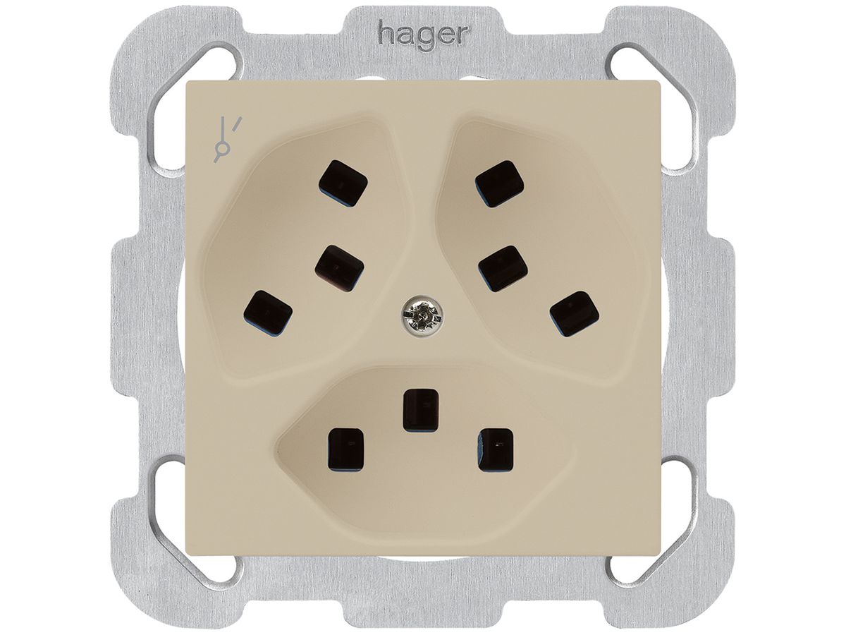 UP-Steckdose Hager kallysto 3×T23 1×S B beige