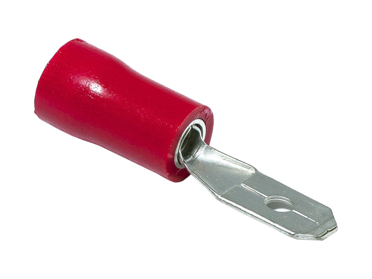 Flachstecker isoliert PVC rot Pidg.4.8×0.5
