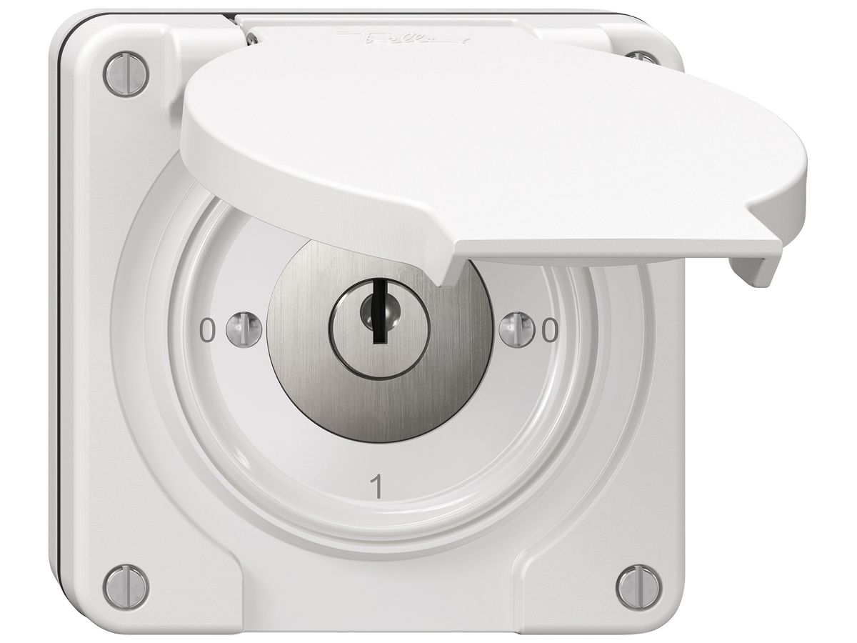 UP-Schlüsselschalter NEVO SNAPFIX® Ausschalter 1-polig 16A 400V 0-1-0-1 ws