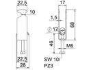 Schnellverleger BET 2056 H-Fuss Metall 8…12mm 3×Kabel Stahl tfZn