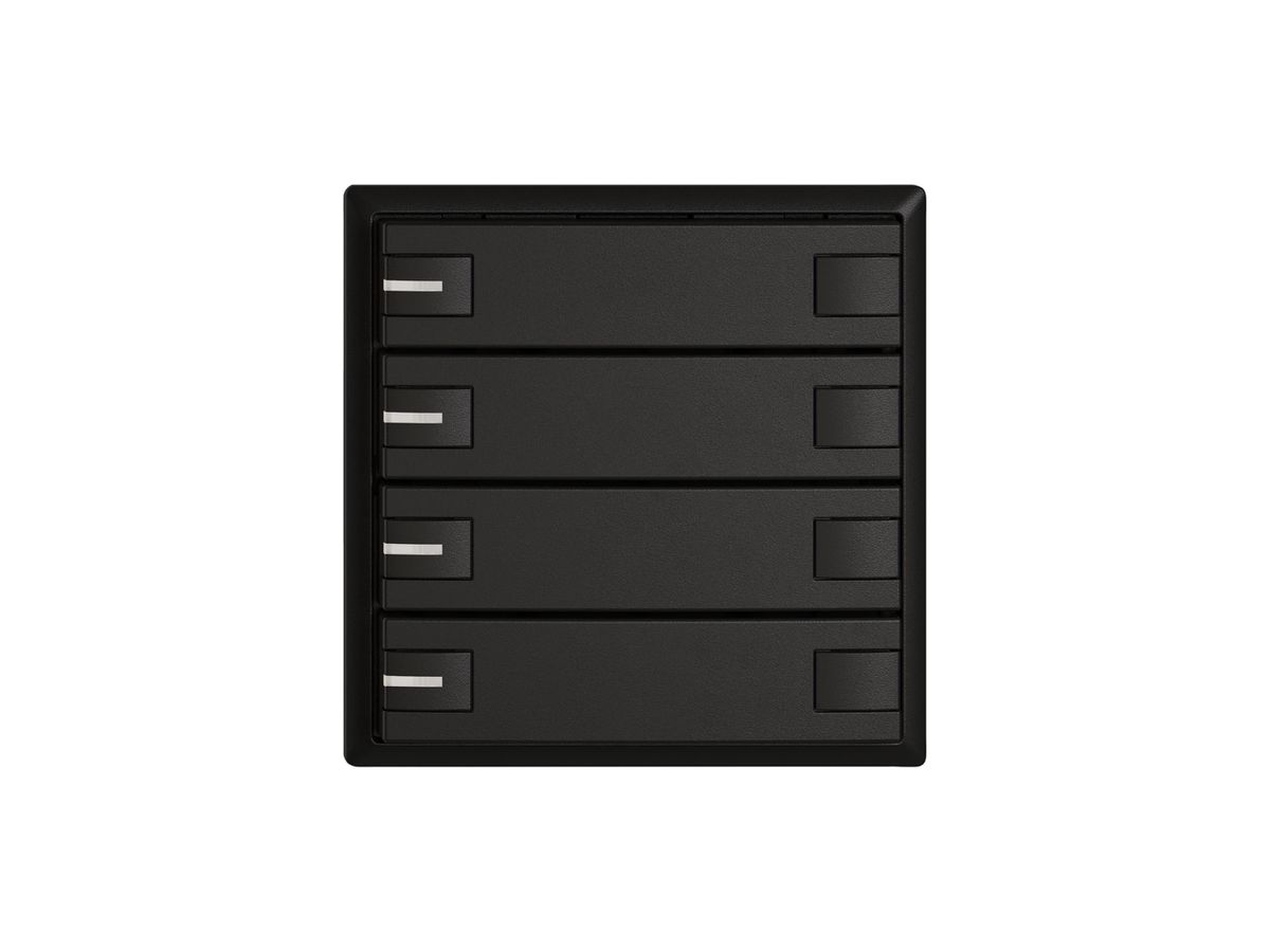 KNX-Taster RGB EDIZIO.liv SNAPFIX® Temperaturfüh.RGB-LED 4×T 2-Tbed.sz