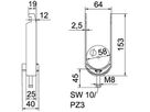 Schnellverleger BET 2056 U-Fuss Kunststoff 52…58mm 2×Kabel Stahl tfZn