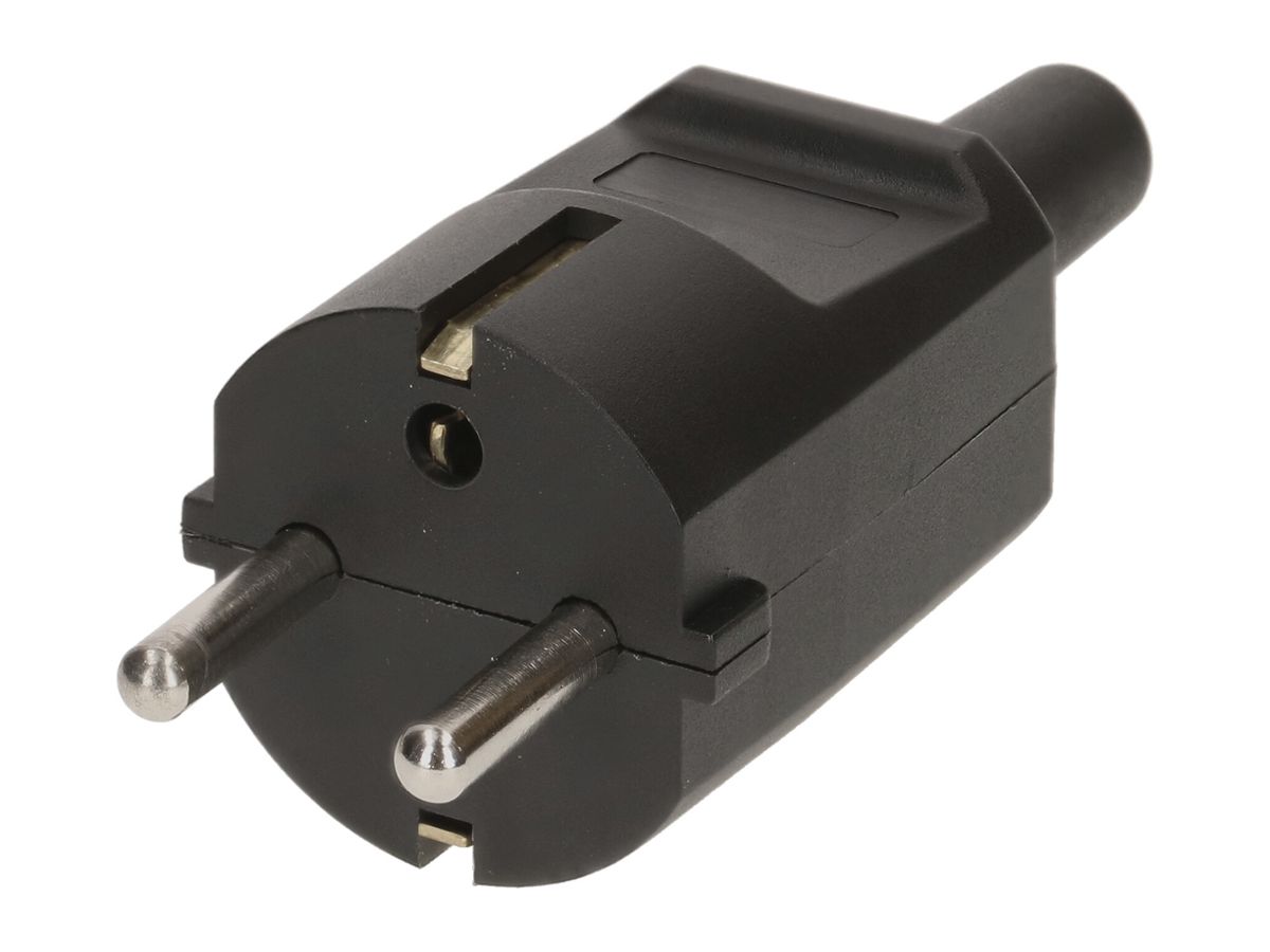 Stecker Schuko Max Hauri L+N+PE 16A 250V 0.75…1.5mm² schwarz