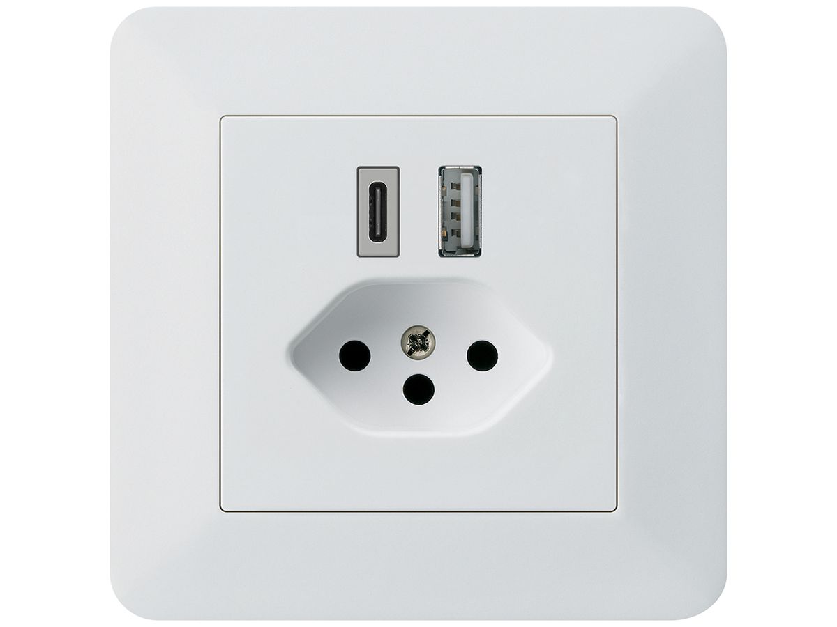 UP-USB-Ladesteckdose kallysto.trend 18W PD 1×Typ A 1×Typ C T13 weiss