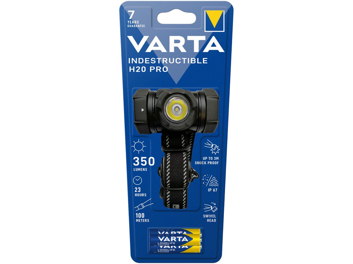 LED-Stirnlampe VARTA Indestructible 1W 120lm, mit 3×AAA
