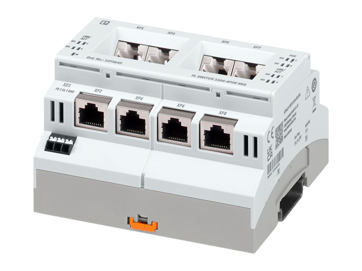 REG-Switch PX 8×RJ45 GbE 8×RJ45 GbE 802.3 af (PoE) 4×PoE IP20
