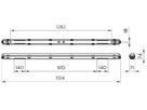 LED-Feuchtraumleuchte Philips Ledinaire WT065C 53W 6800lm 840 IP65 1.5m grau