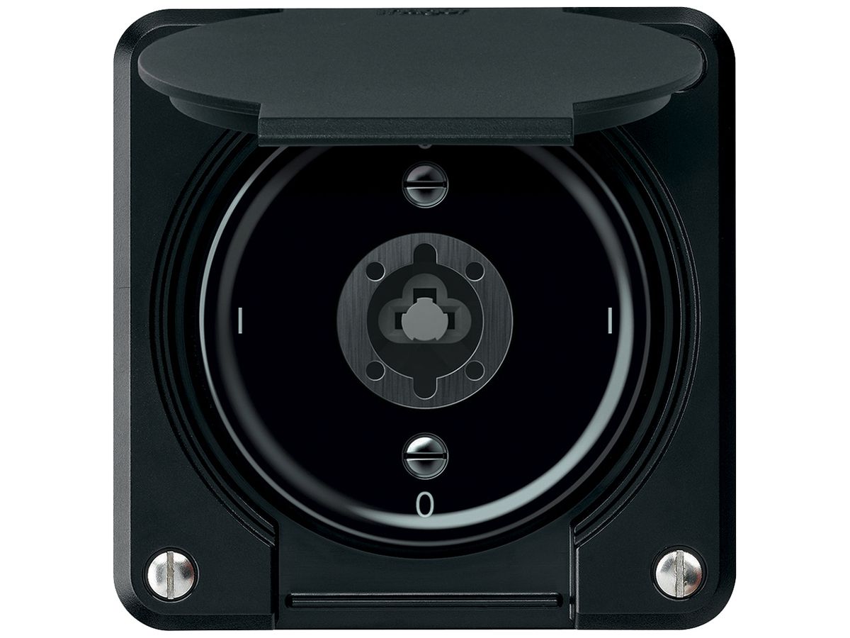 Schlüsselschalter robusto Ausschalter 1-polig 16A 250V 86×86mm schwarz