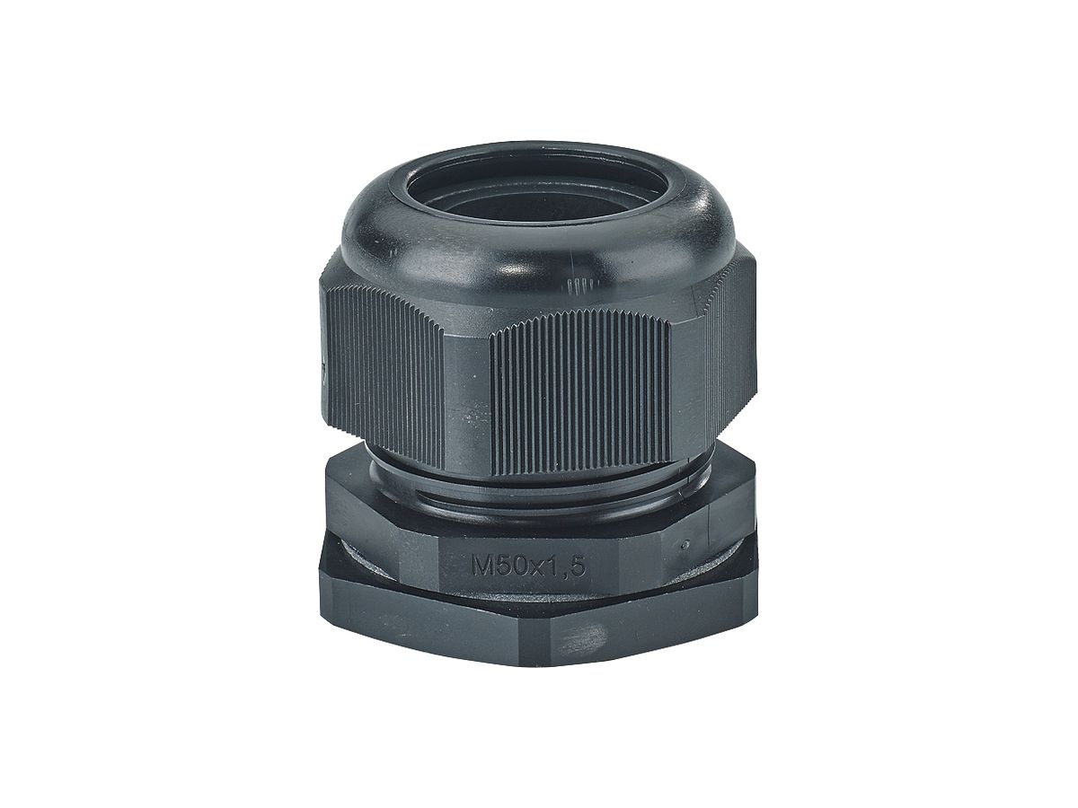 Kabelverschraubung Hensel IP66/IP67/IP69, M50, schwarz, GDP IEC 60695-2: 960°C