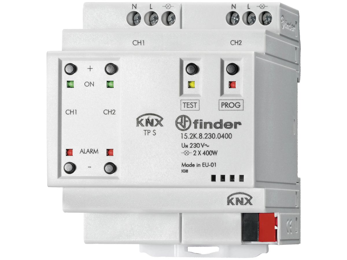 REG-KNX-Dimmaktor Finder, 2-Kanal, 400W/230V, RLC