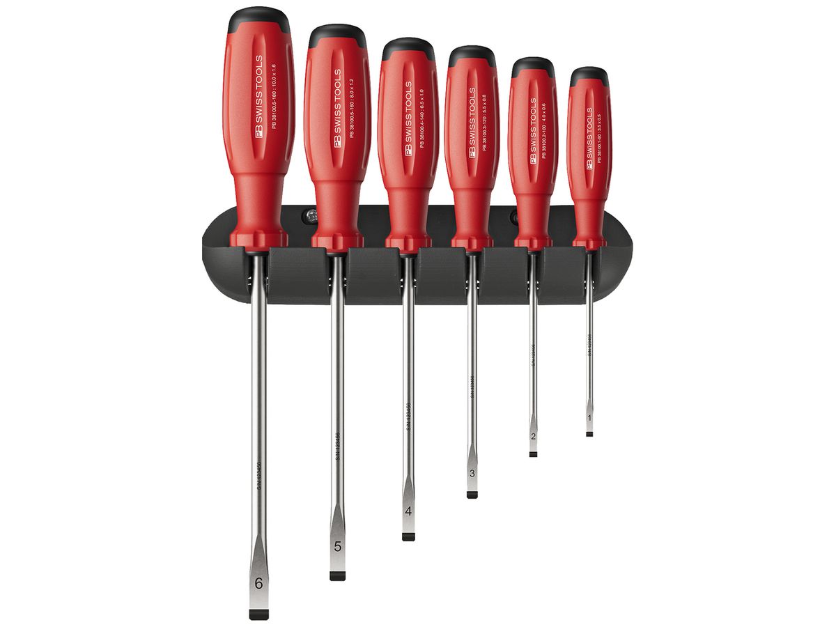 Schraubenzieher-Set PB SwissGrip Evo 6-tlg Wandhalterung