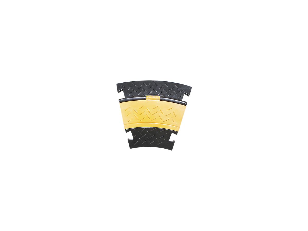 Bogen 30° Demelectric Protector Rubber 2-Kanal 250×48 gelb/schwarz