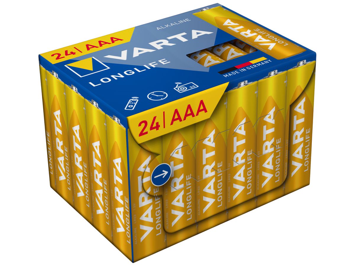 Batterie VARTA Consumer Longlife AAA Alkali-Mangan 1.5V Box à 24 Stück
