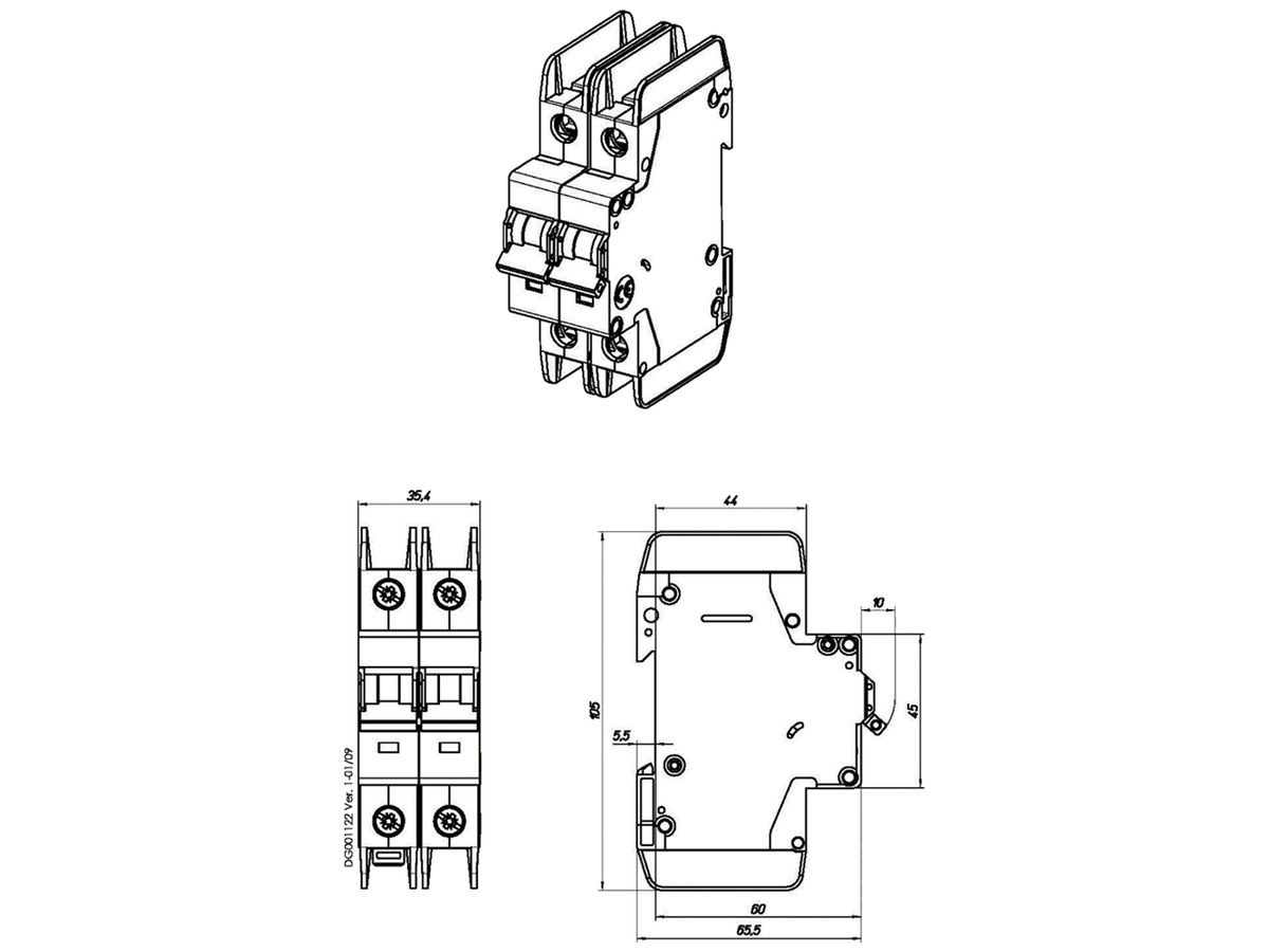 Leitungsschutzschalter Eaton FAZ-B13/2-NA 2P 415V B 13A 2TE