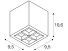 LED-Deckenleuchte SLV S-CUBE 15W 1000lm 827/830 IP65 DIM 95×95mm anthrazit