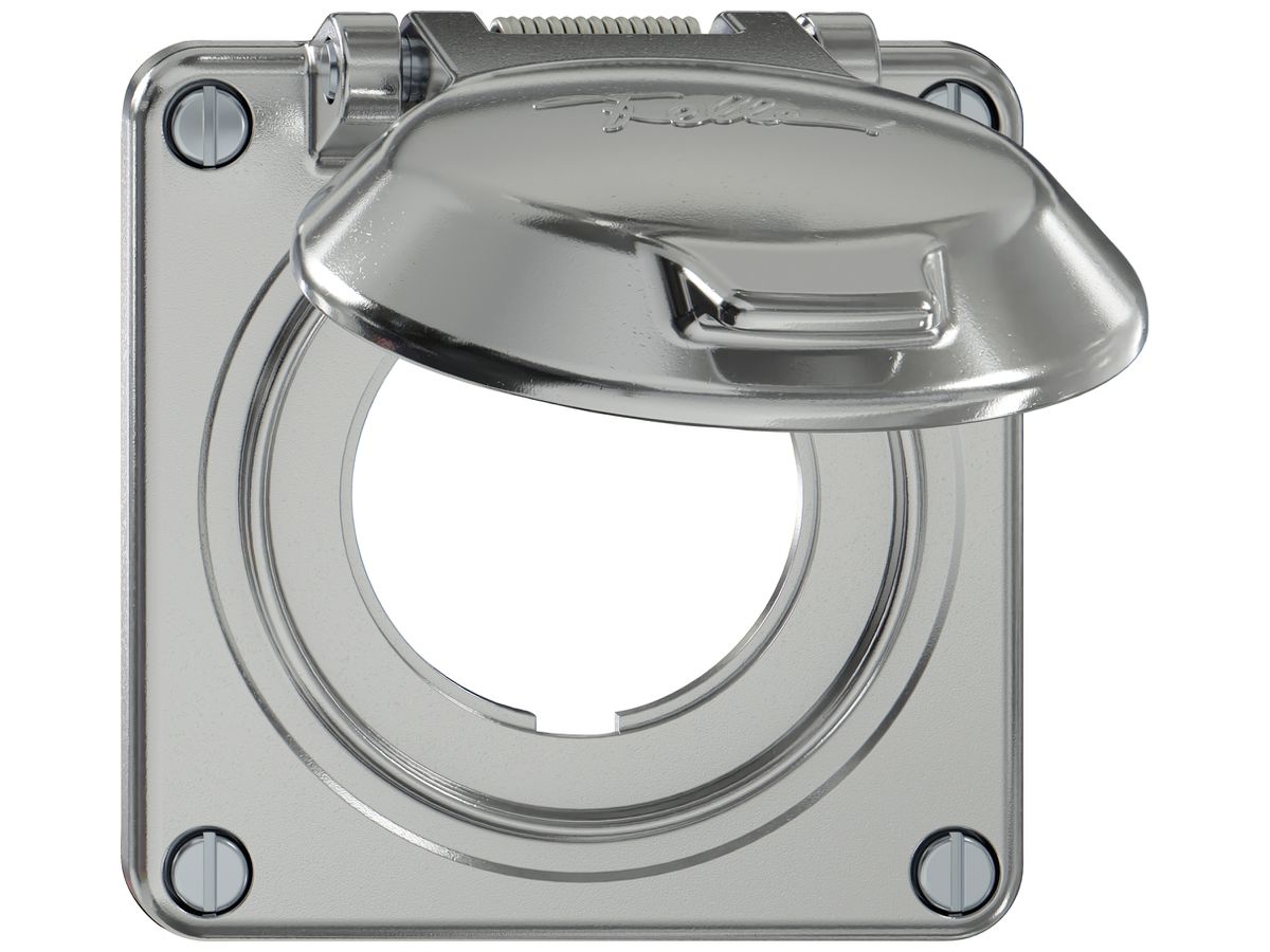 Oberteil ELEMENT SNAPFIX® mit Klappdeckel für PEHA SCHUKO-Steckdose alu