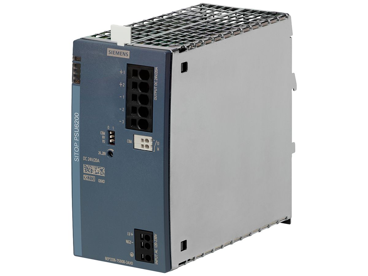 Stromversorgung Siemens SITOP, IN: 120…230VAC (120…240VDC), OUT: 24VDC/20A