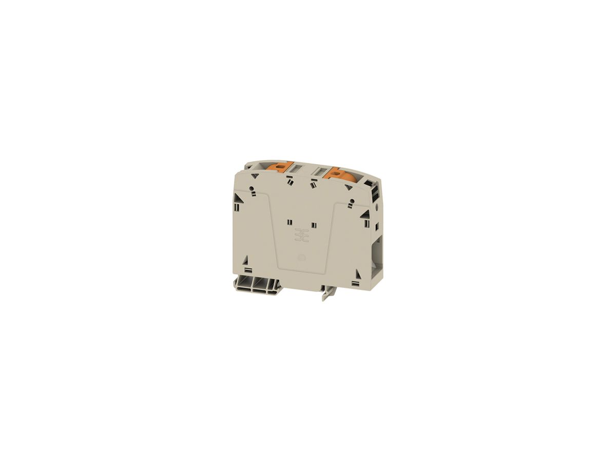 Durchgangs-Reihenklemme WM A2C 95/120 120mm² 232A 1000V PUSH IN 1×1 TH35 beige