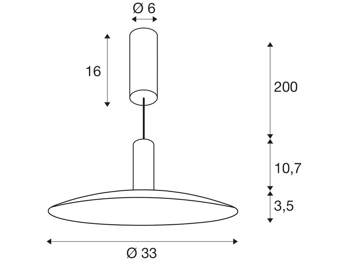 LED-Pendelleuchte SLV LALU ELYPSE 10W 650lm 2700…3000K DIM Ø330×135mm schwarz