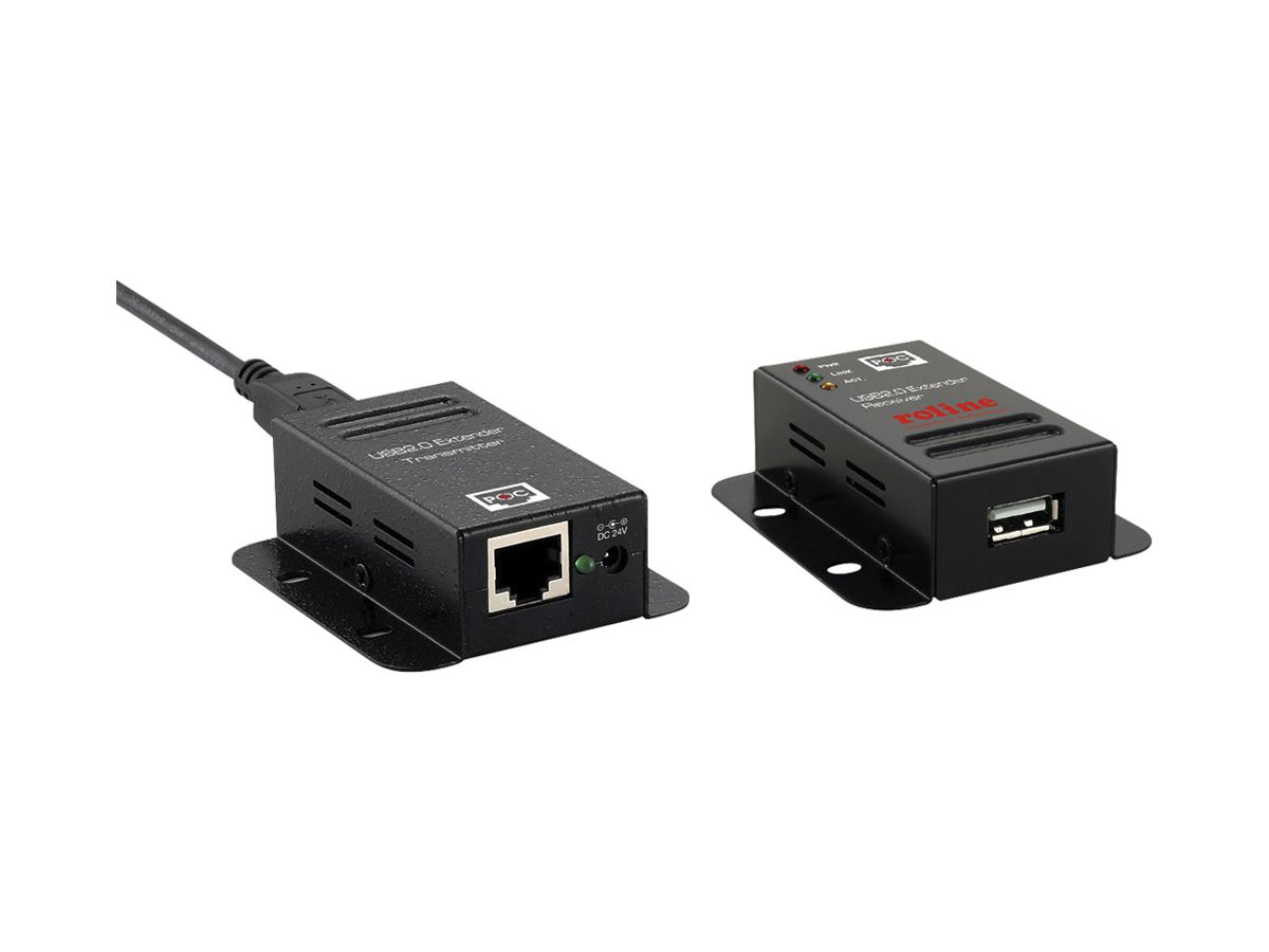 USB-Extender ROLINE USB-A → USB-B (USB 2.0) ≤480Mbit/s über TP Kat.5e/Kat.6 ≤50m