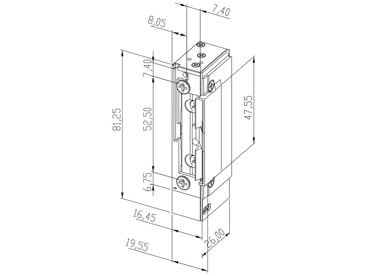 Türöffner BSW B6300-TB Ruhestrom Radiusfalle links/rechts 12…24V