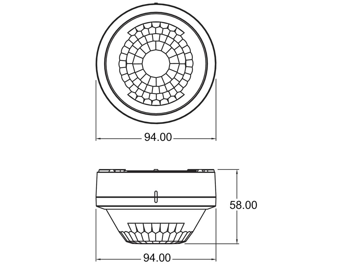 AP-Präsenzmelder Theben LUXA 103 S360-100 360° Erfassungsbereich eckig 28×5m ws