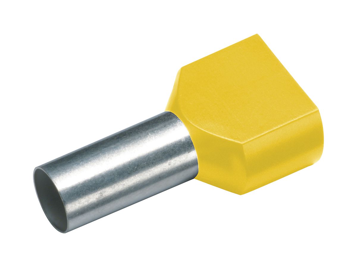 Zwillings-Aderendhülse Cimco 1mm² 8×15mm Kupfer PP gelb