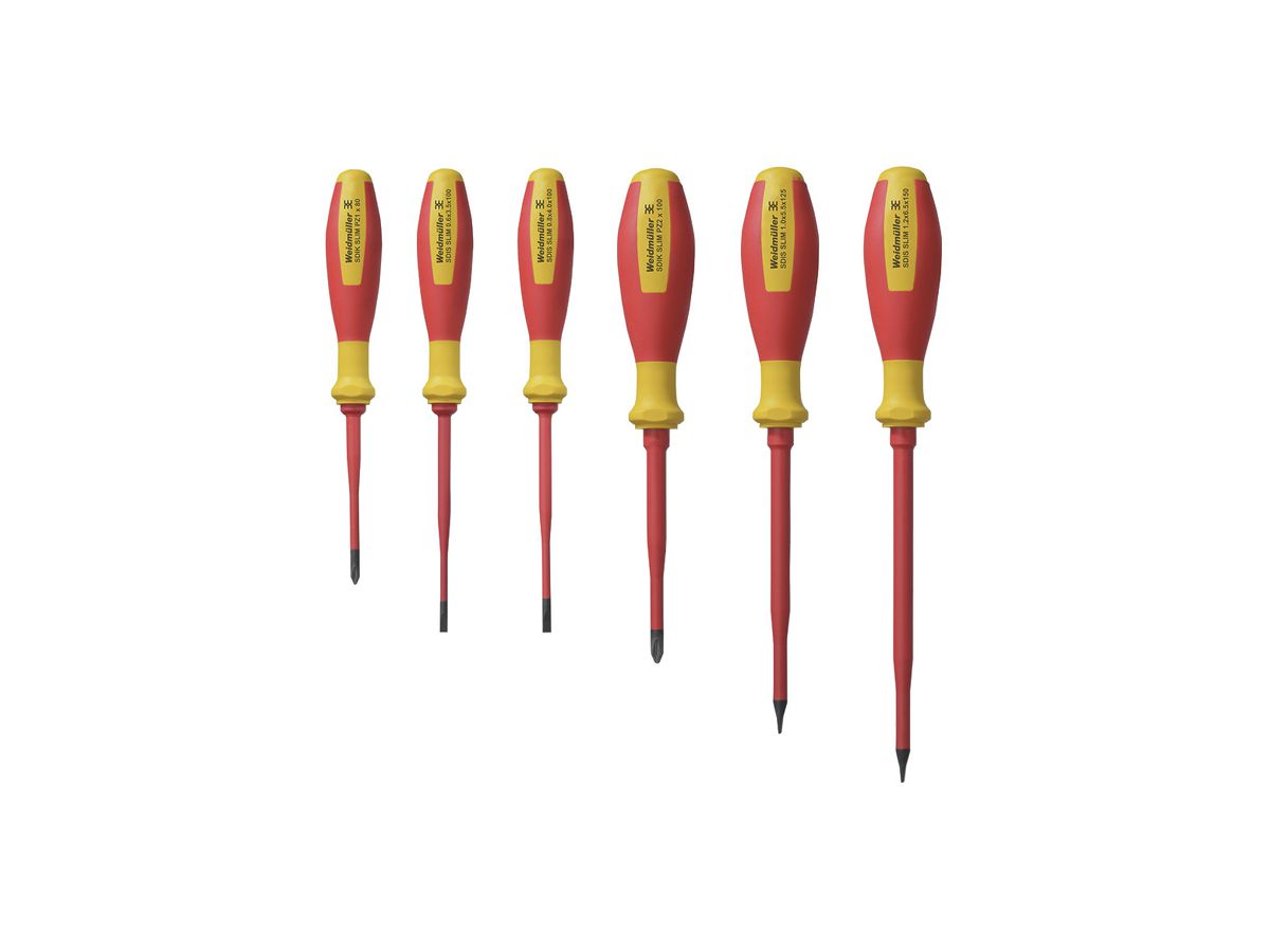 Schraubenzieher-Set WM SDI SET SLIM Schlitz 3.5/4/5.5/6.5 und PZ1/2 VDE