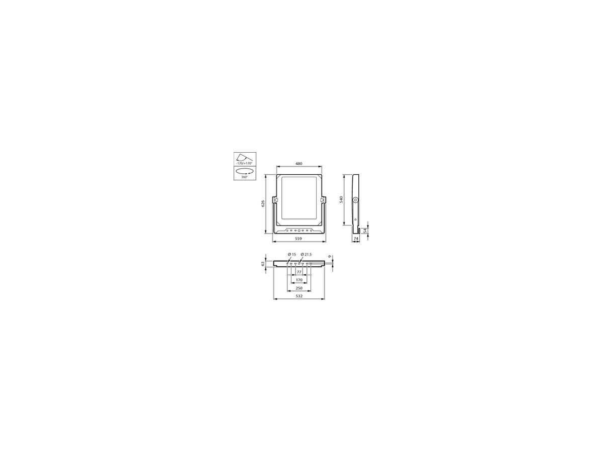 LED-Strahler CoreLine tempo XL BVP140 LED420-4S 36K1/740 PSU S 250W