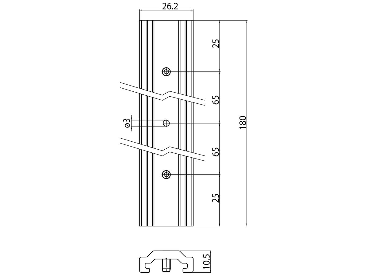 Schienenhalterung Sylvania OneTrack Aluminium 180mm×26.2mm×10.5mm weiss